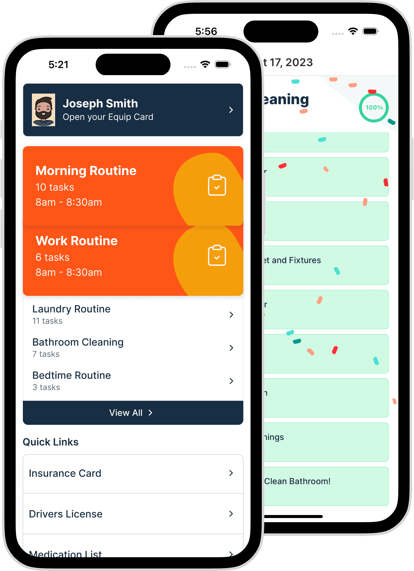 Routine management screenshot