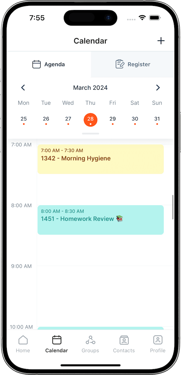Organized schedules.